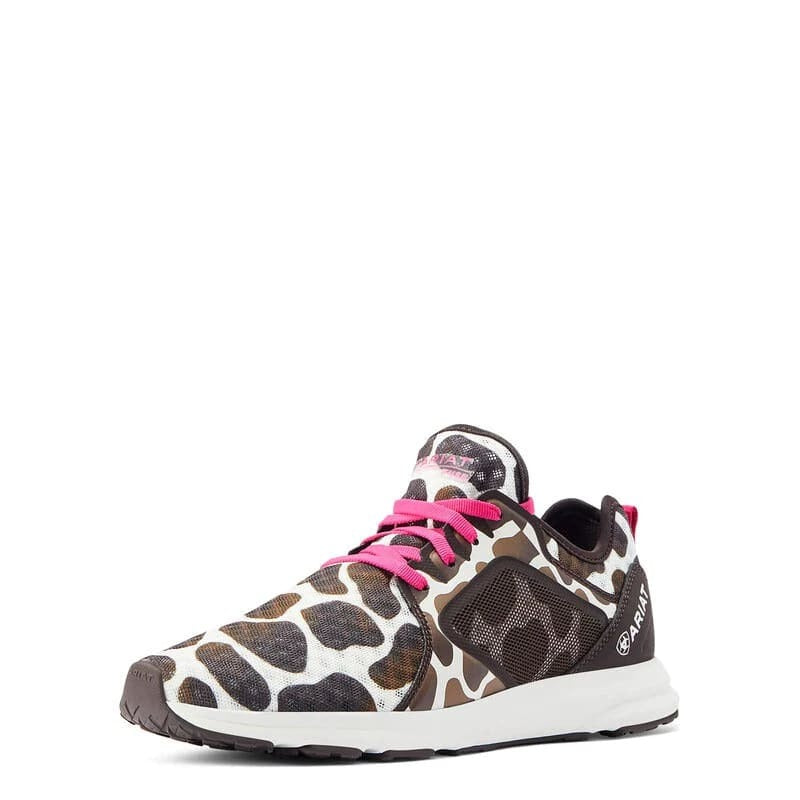 Ariat Women's Cow Print Sneakers with Pink Laces