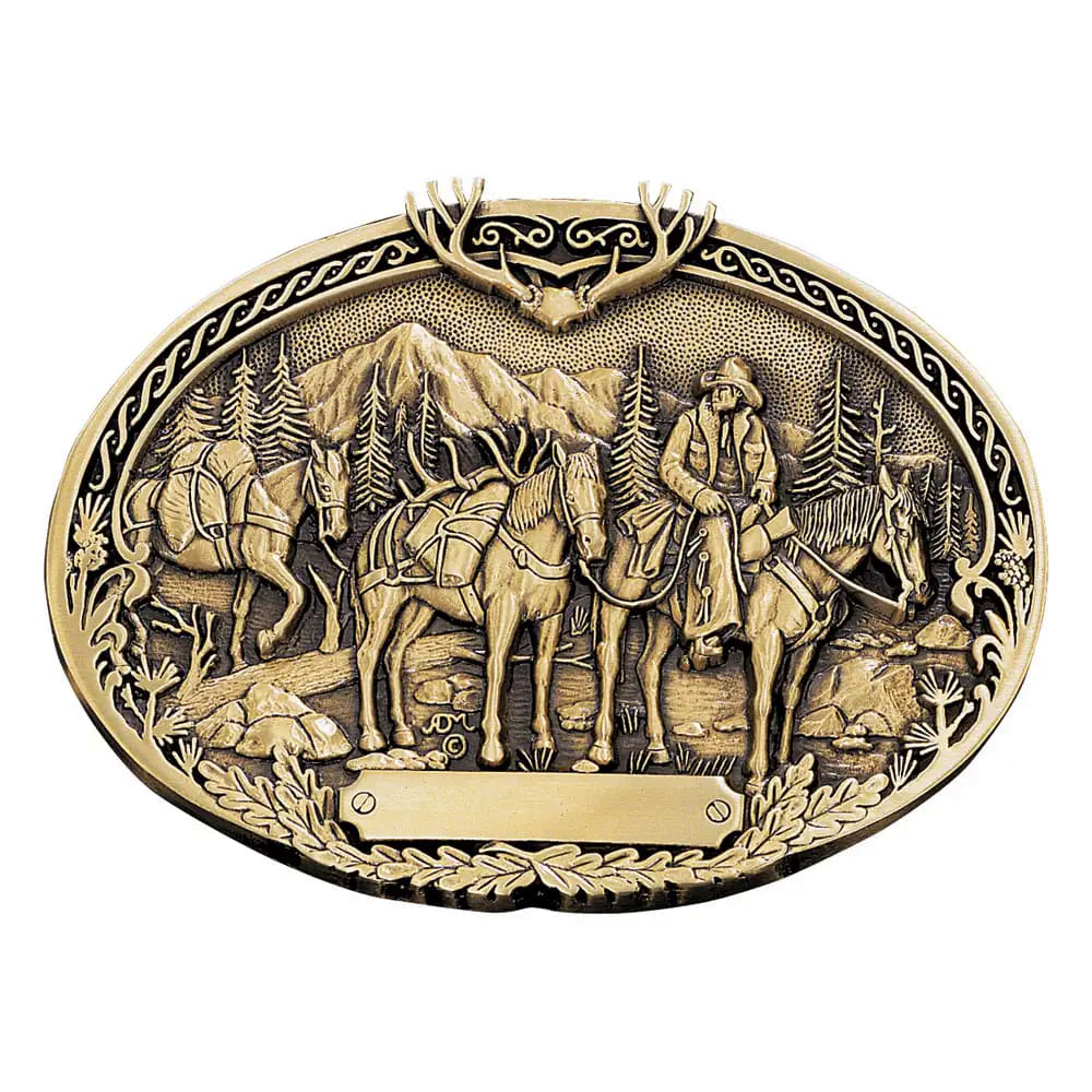 Montana Silversmiths Pack Horses and Rider Brass Heritage Attitude Buckle