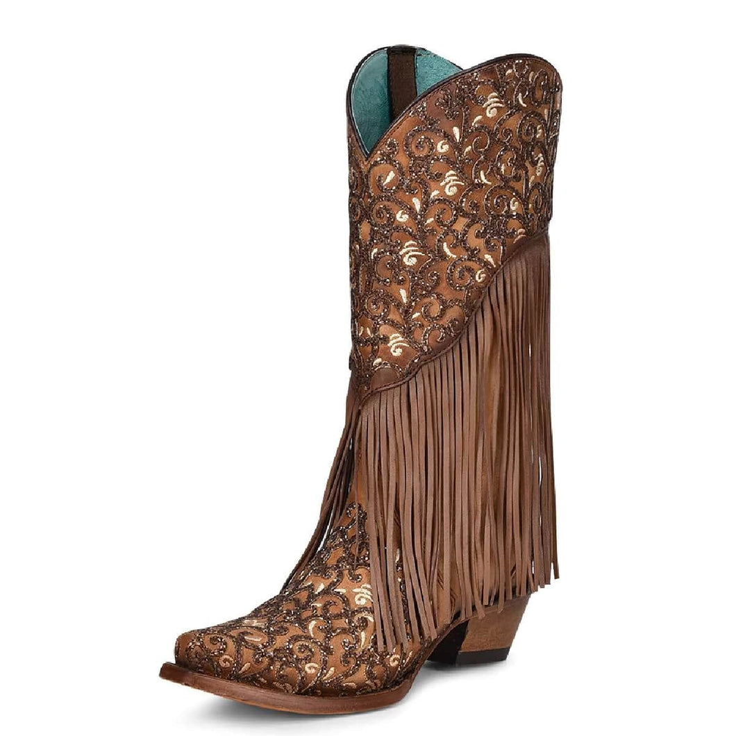 Corral Ladies' Fringe Handcrafted Honey Boot
