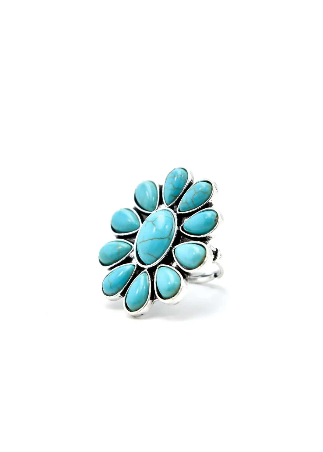 West & Co. Turquoise Flower Cluster Ring