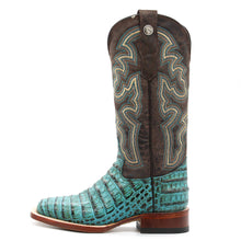 Load image into Gallery viewer, Tanner Mark Turquoise Caiman Print Ladies&#39; Boot
