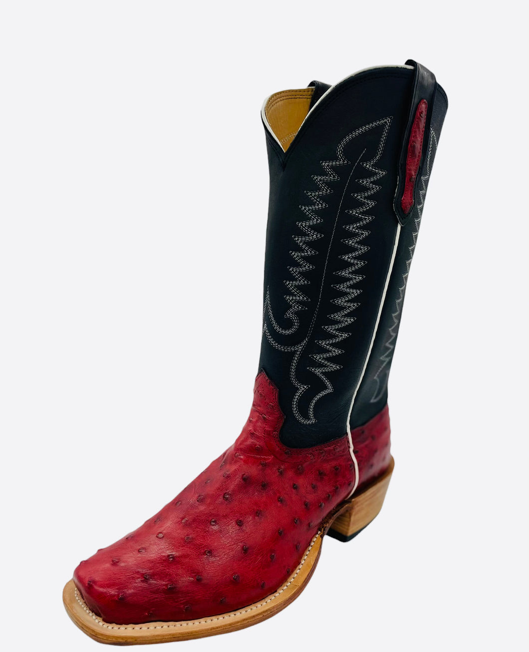 Fenoglio Exclusive Red Full Quill Ostrich Men's Boot