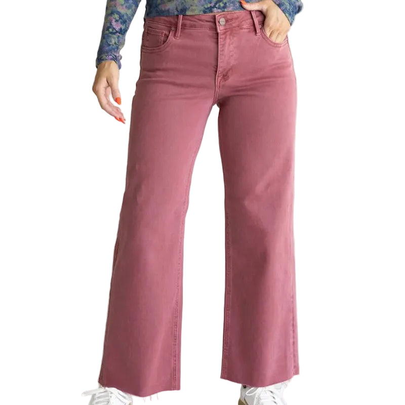 Risen Straight Ankle Raw Hem Ladies' Jean