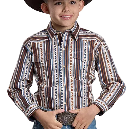 Roper Vintage Aztec Striped Children's Snap Shirt