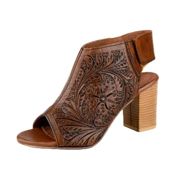 Roper Ladies' Mika Brown Tooled Heel
