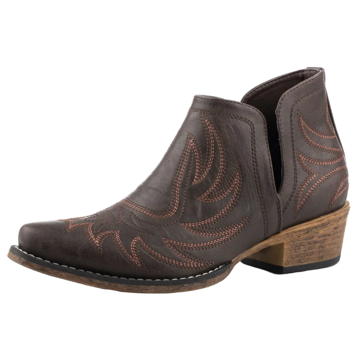 Roper Brown Leather Ladies' Shortie Boot