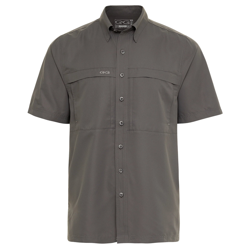 GameGuard Gunmetal Short Sleeve Microfiber Button Down Men's Shirt