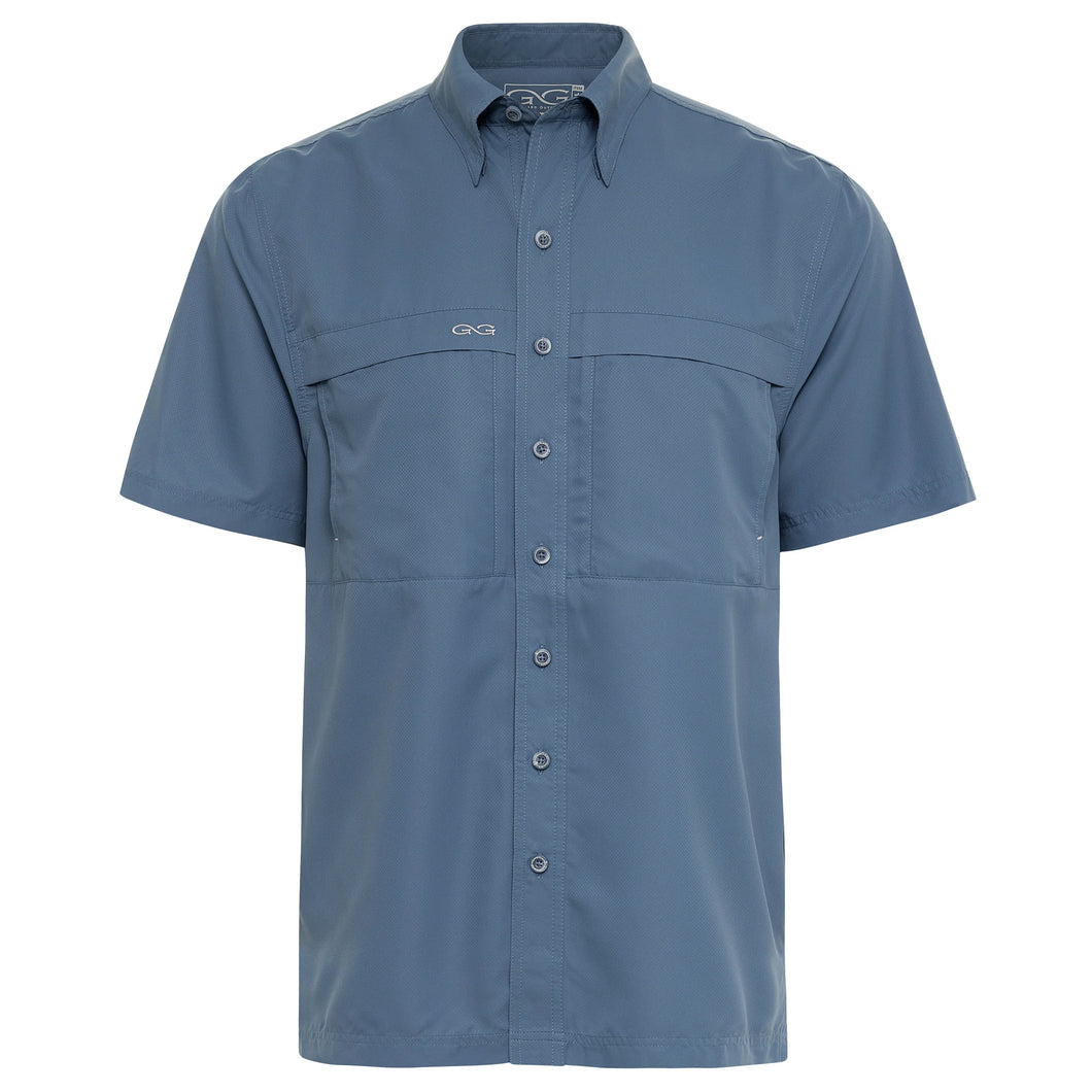 GameGuard Slate Short Sleeve Microfiber Button Down Men's Shirt