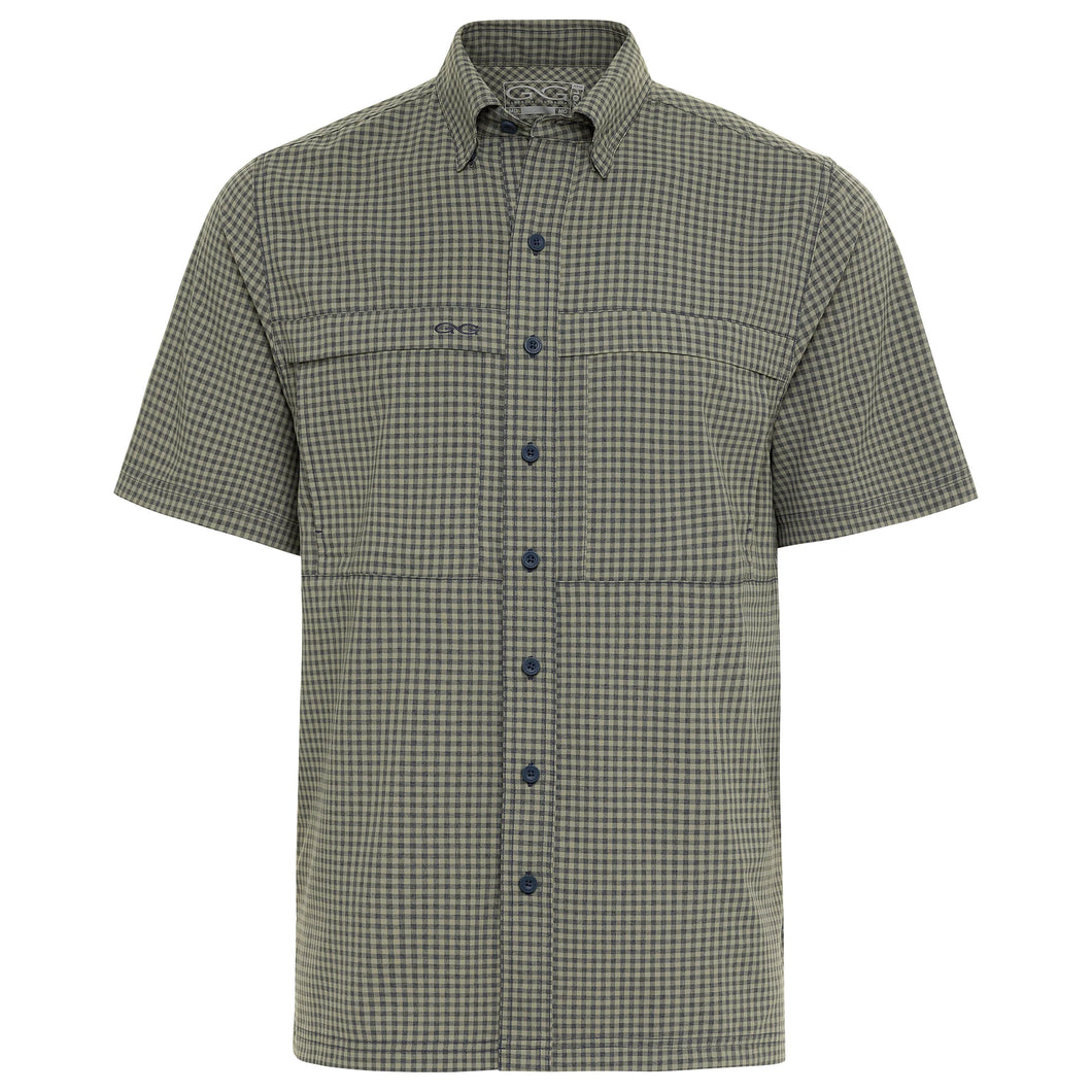 GameGuard Mesquite & Deep Water Short Sleeve Button Down TekCheck Men's Shirt