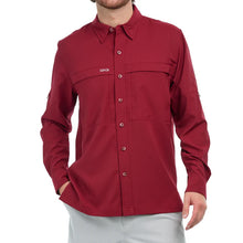 Load image into Gallery viewer, GameGuard Long Sleeve Oxblood Men&#39;s Scout Shirt
