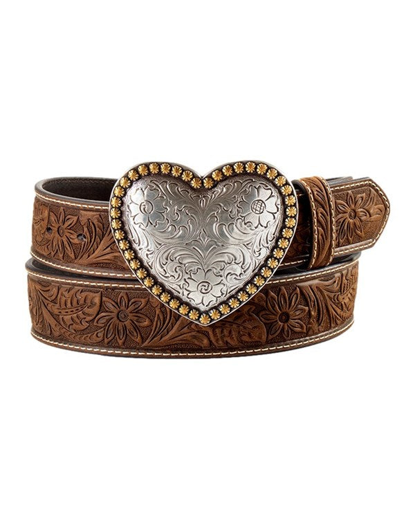 Nocona Embossed Scrolling Heart Ladies' Belt