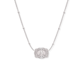 SpurWest Silver Ultra Mini Belt Buckle Initial Necklace