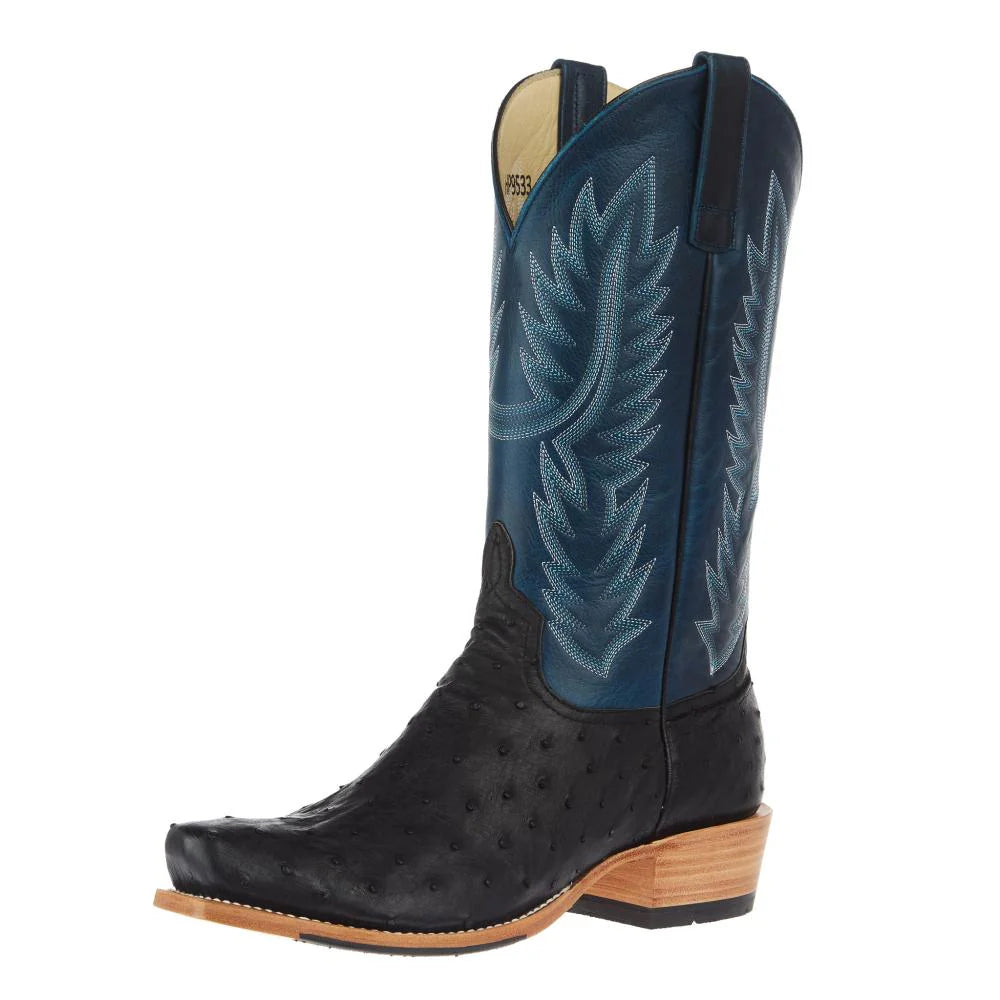 Horsepower Top Hand Black Full Quill Ostrich Men's Boot