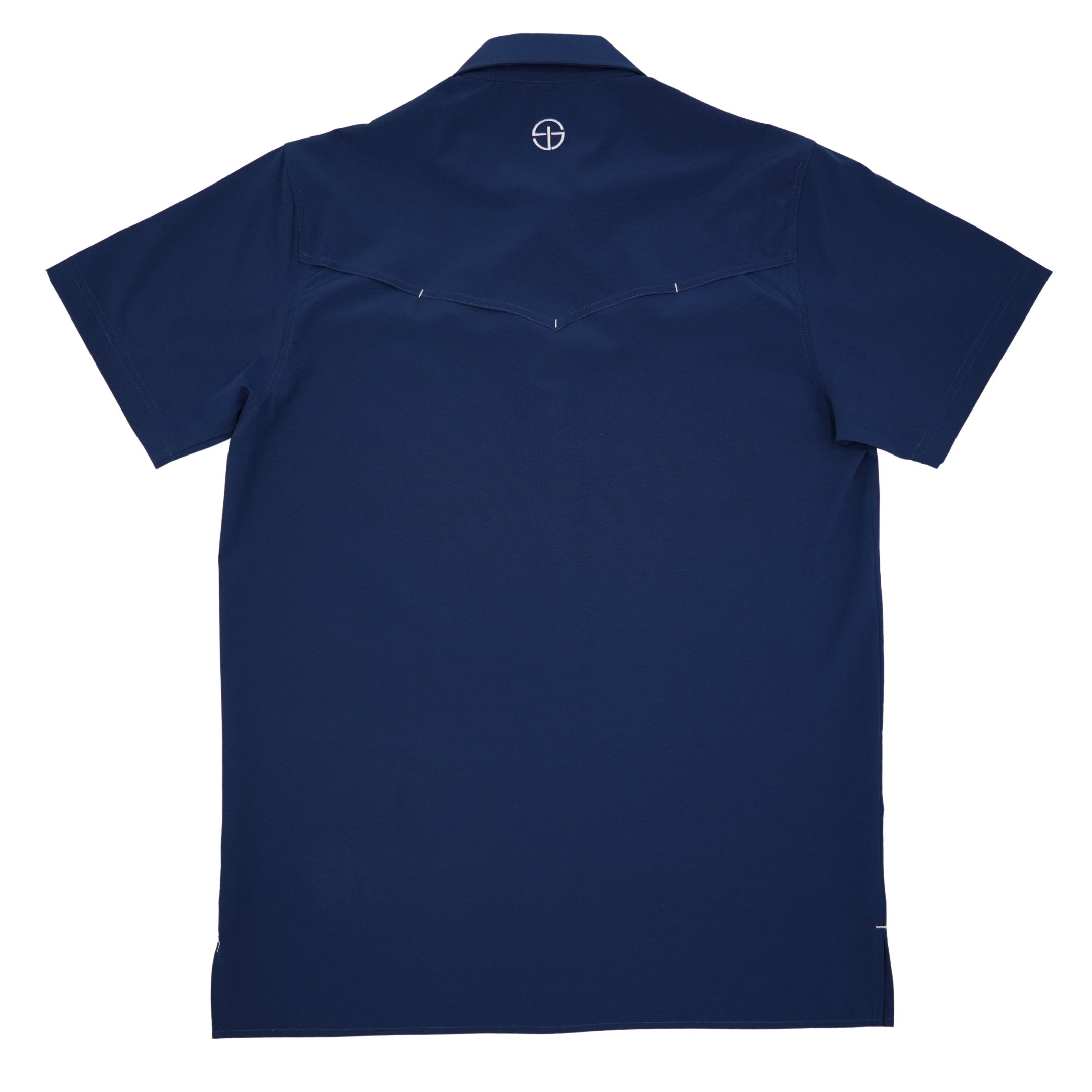 SanJac Navy Coahuila Short Sleeve Pearl Snap Men's Shirt