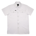 SanJac White Coahuila Short Sleeve Pearl Snap Men's Shirt