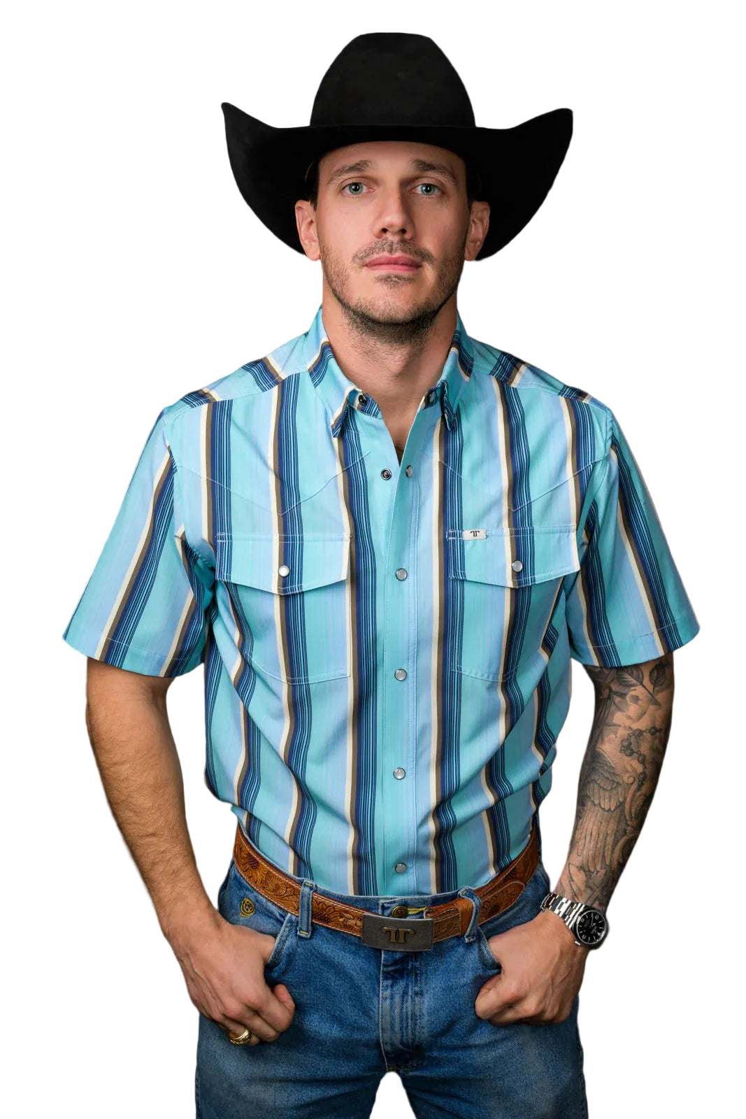 Ferrell "Tristan" Short Sleeve Men's Pearl Snap Shirt