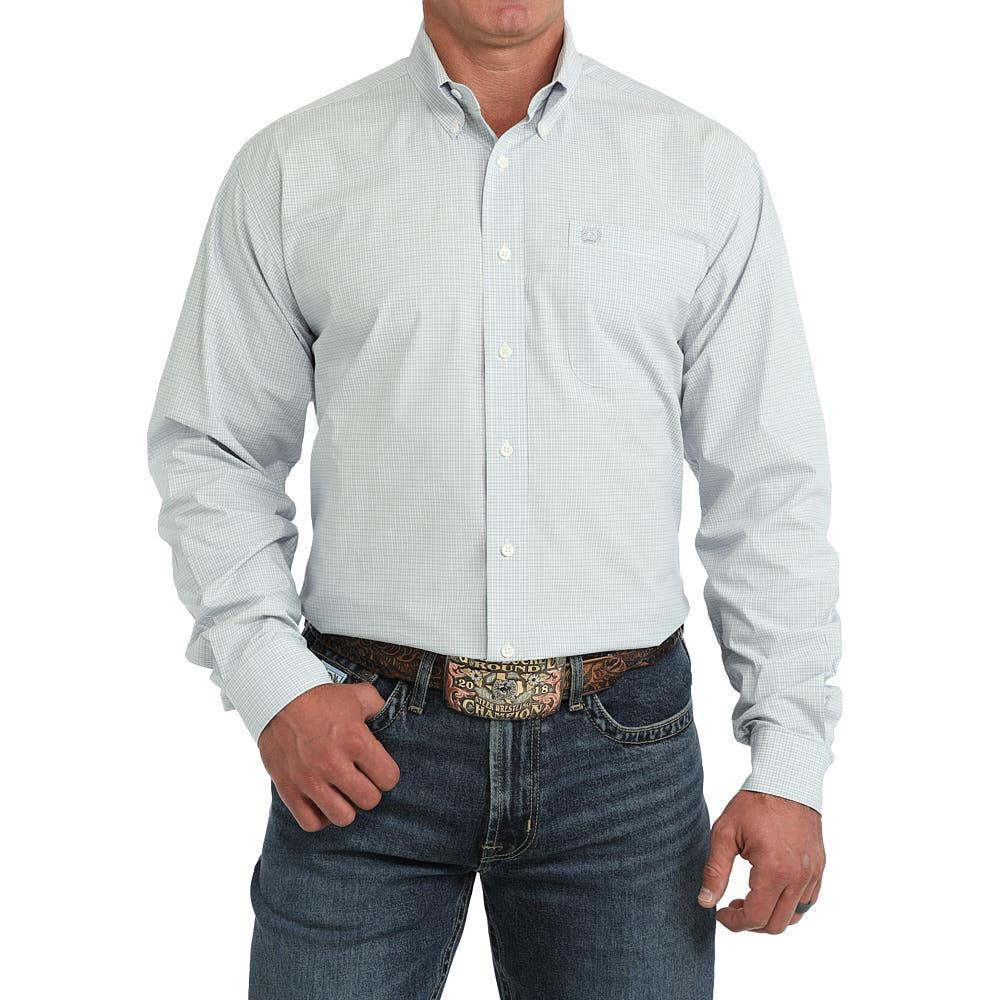 Cinch Blue Plaid Men's Button Down Shirt