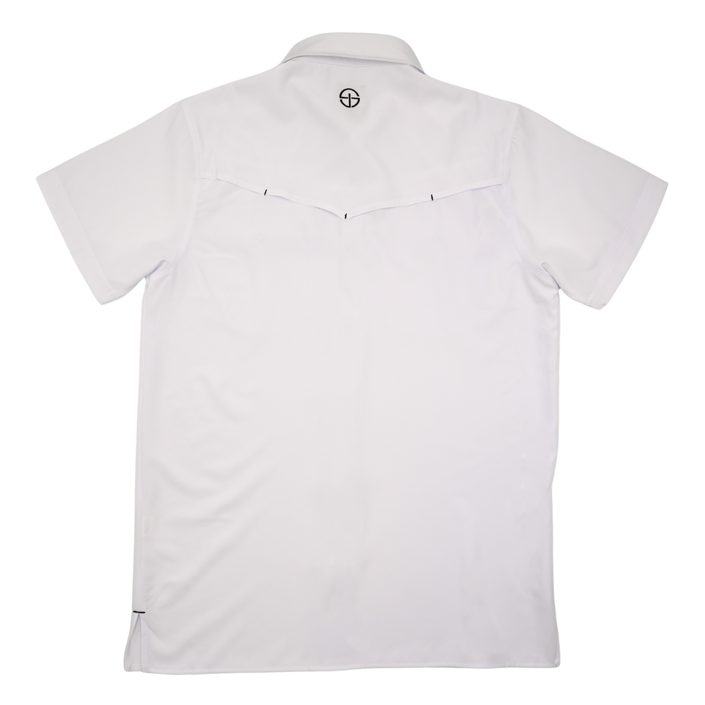 SanJac White Coahuila Short Sleeve Pearl Snap Men's Shirt