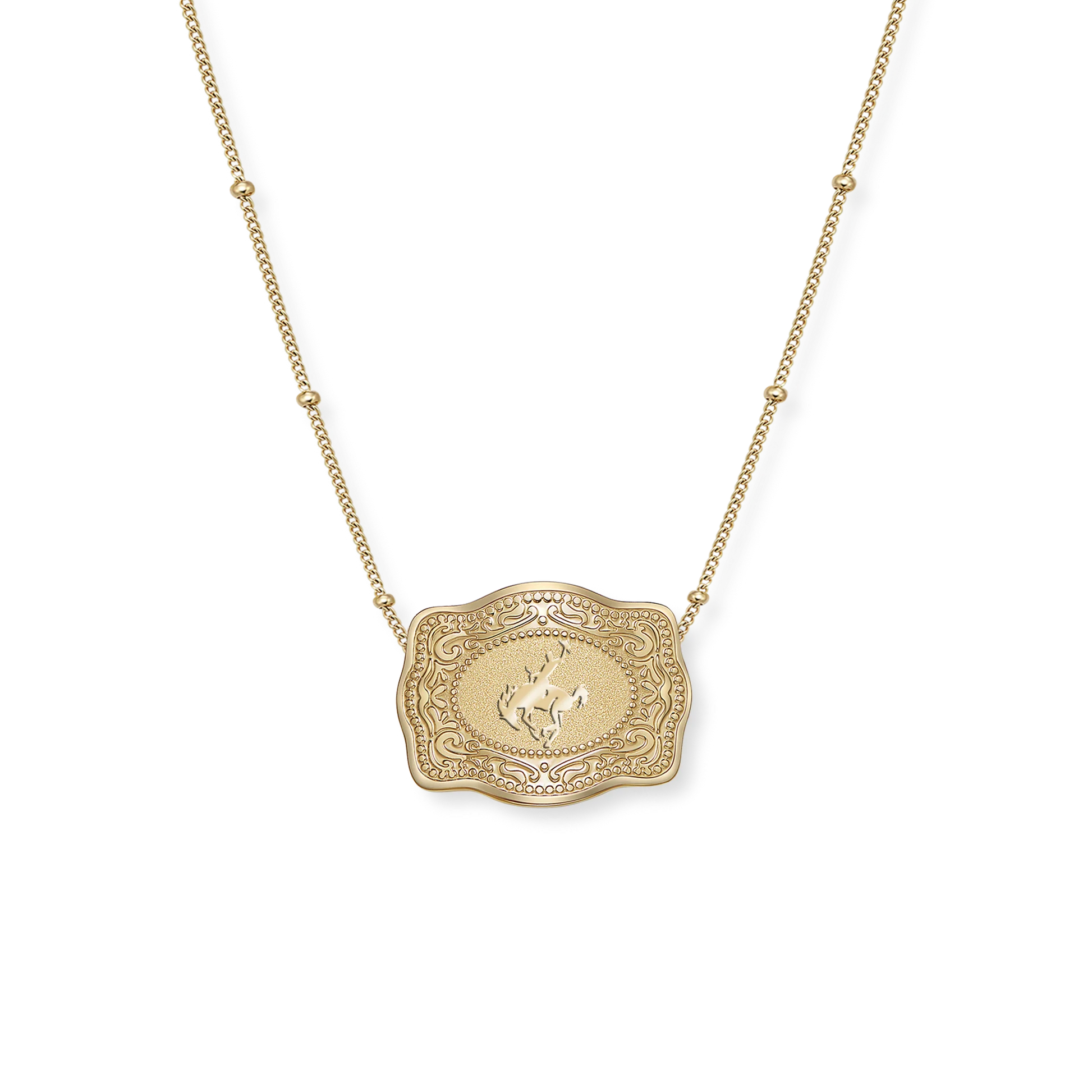 Spurwest Mini Belt Buckle Bronc Necklace
