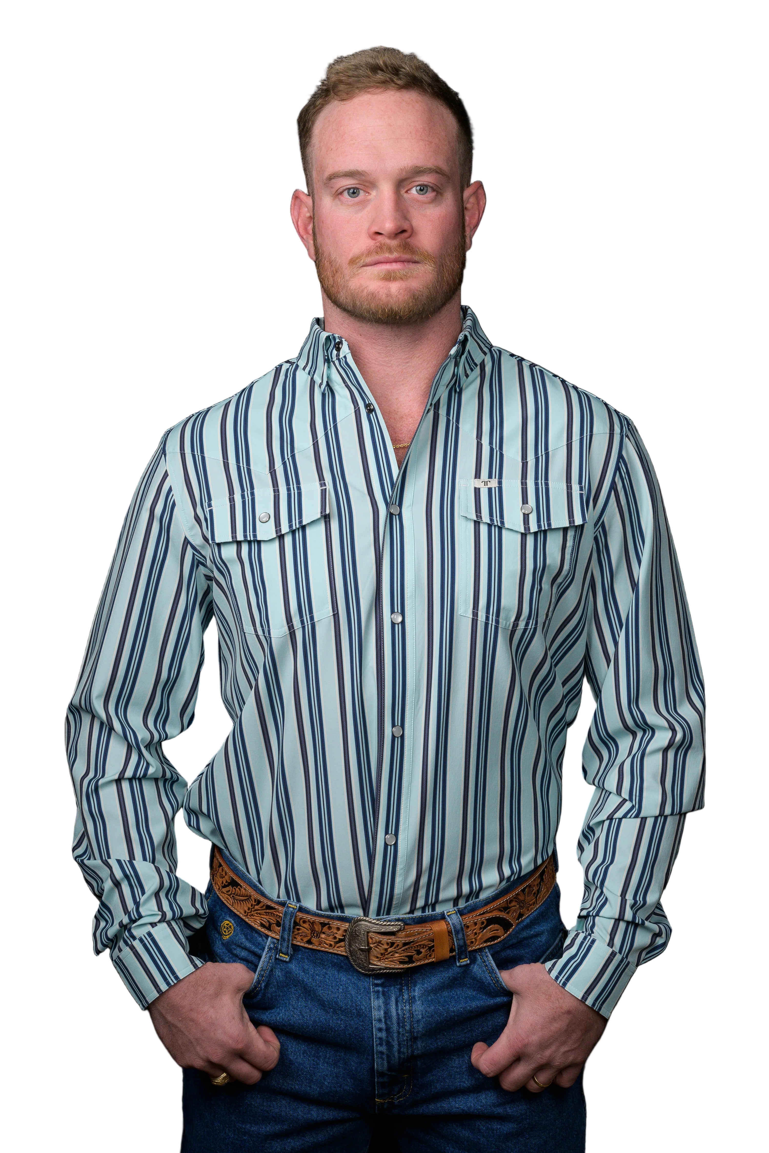 Ferrell "Jackson" Long Sleeve Men's Pearl Snap Shirt