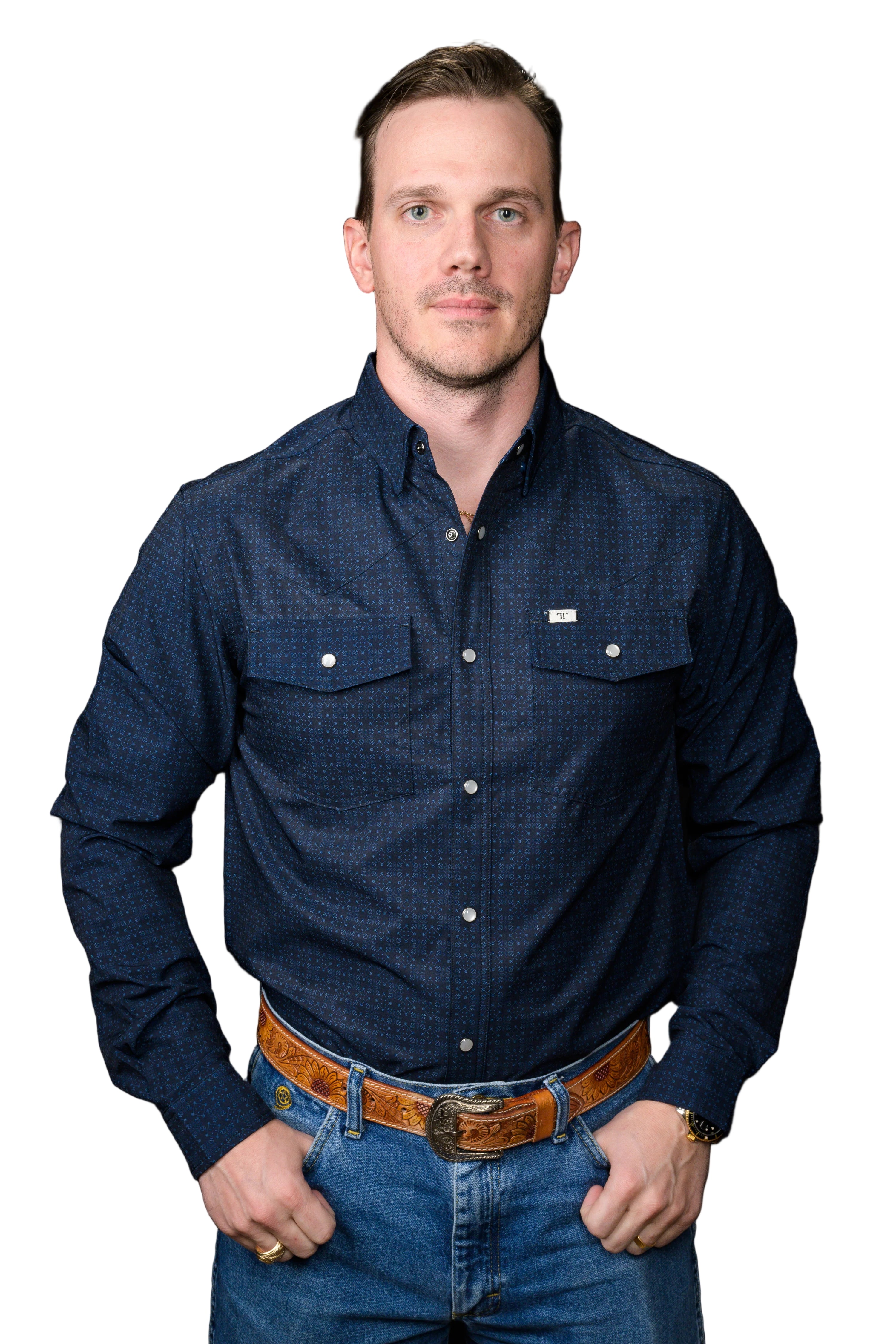 Ferrell "Collin" Long Sleeve Men's Pearl Snap Shirt