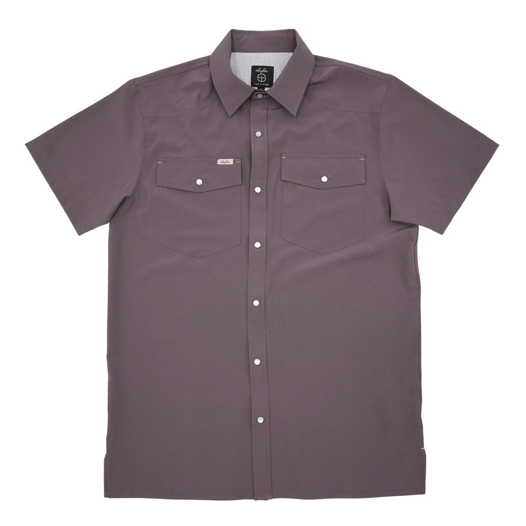 SanJac Mulberry Coahuila Short Sleeve Pearl Snap Men's Shirt