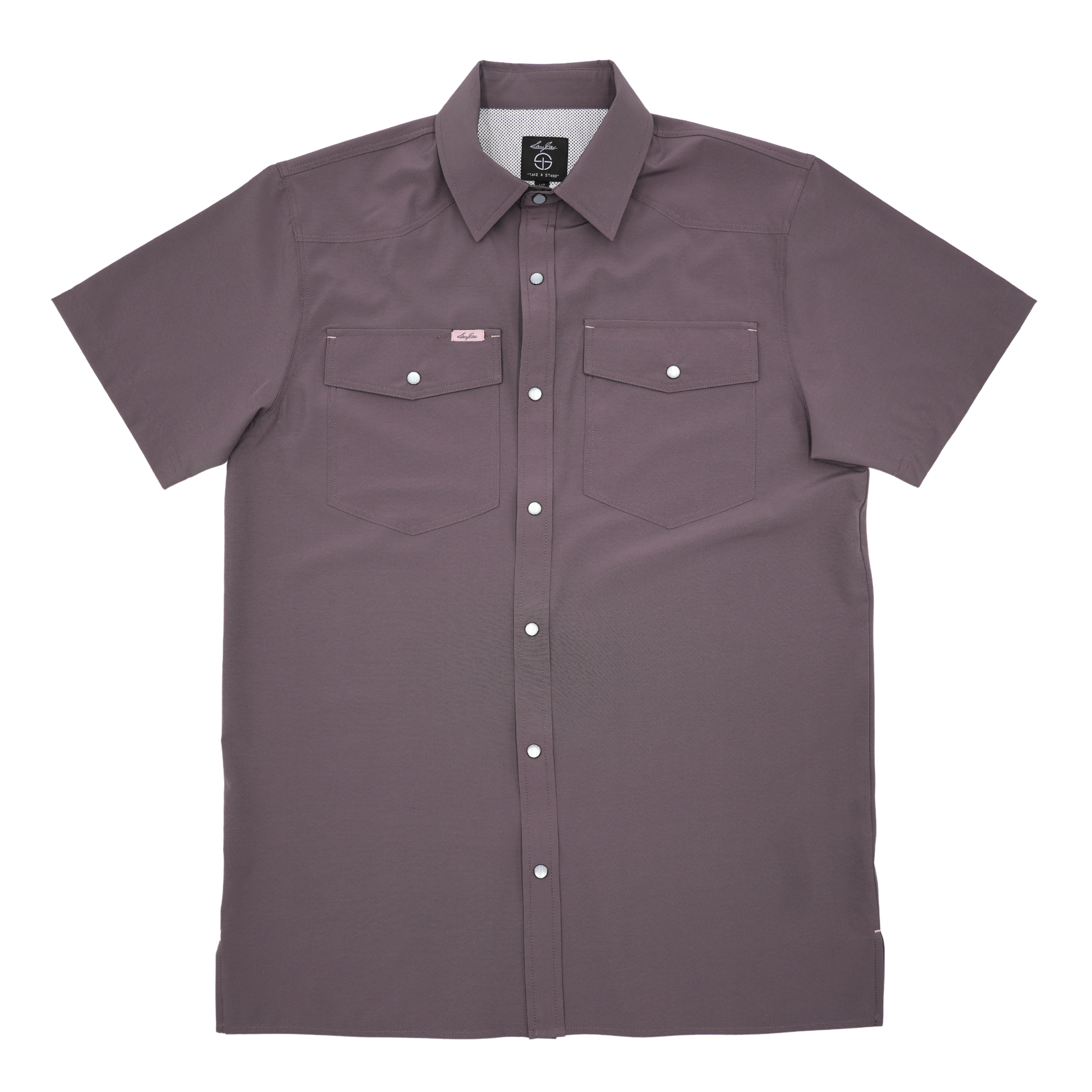 SanJac Mulberry Coahuila Short Sleeve Pearl Snap Men's Shirt