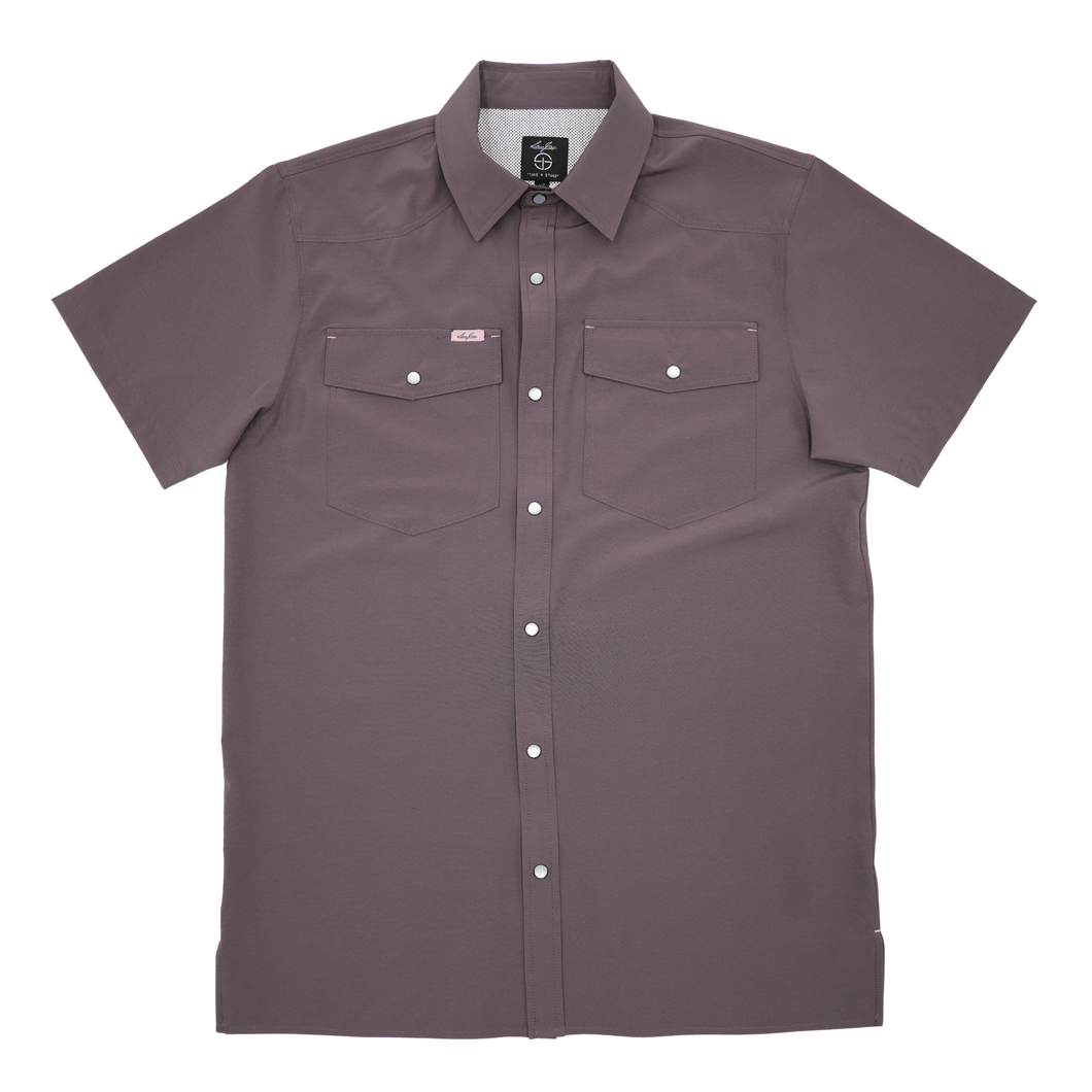 SanJac Mulberry Coahuila Short Sleeve Pearl Snap Men's Shirt