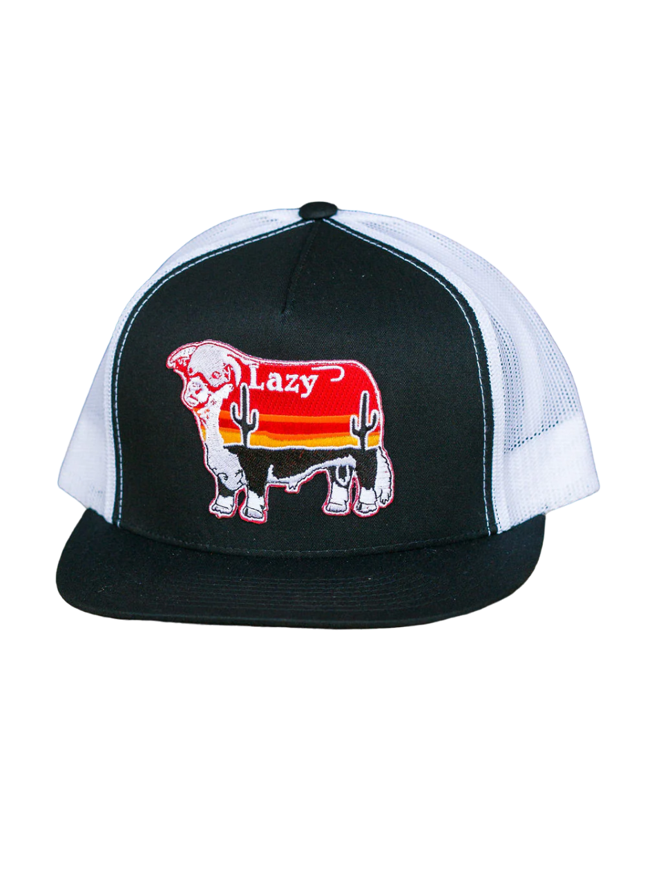 Lazy J Ranch Wear Black Sunrise Hereford Patch Cap