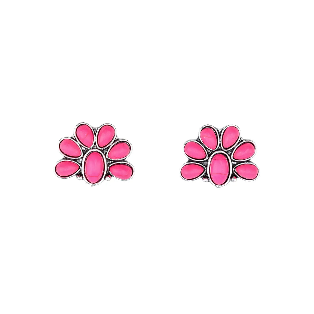 West & Co. 1/2 Post Pink FLower Earring