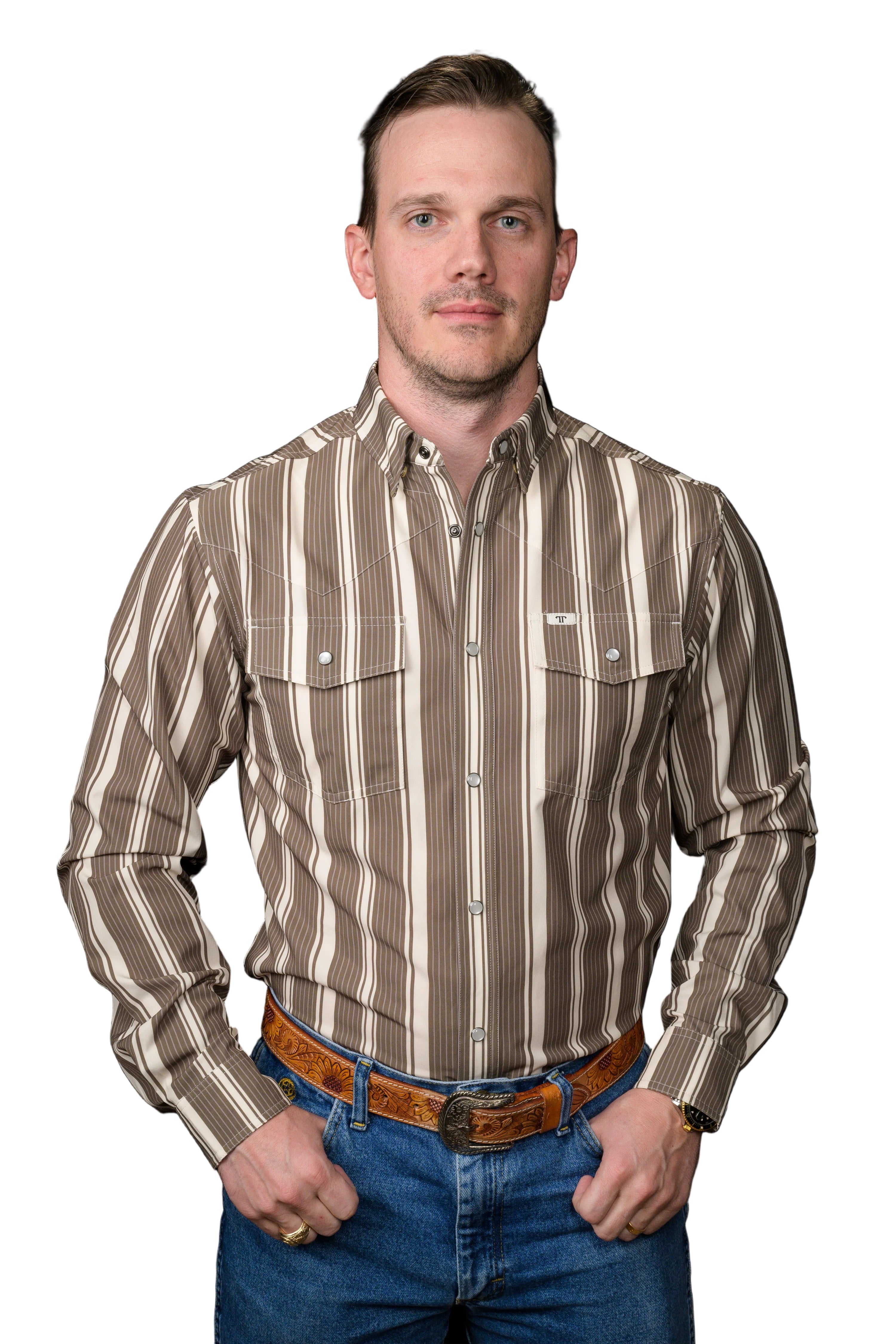 Ferrell "Atlas" Long Sleeve Men's Pearl Snap Shirt