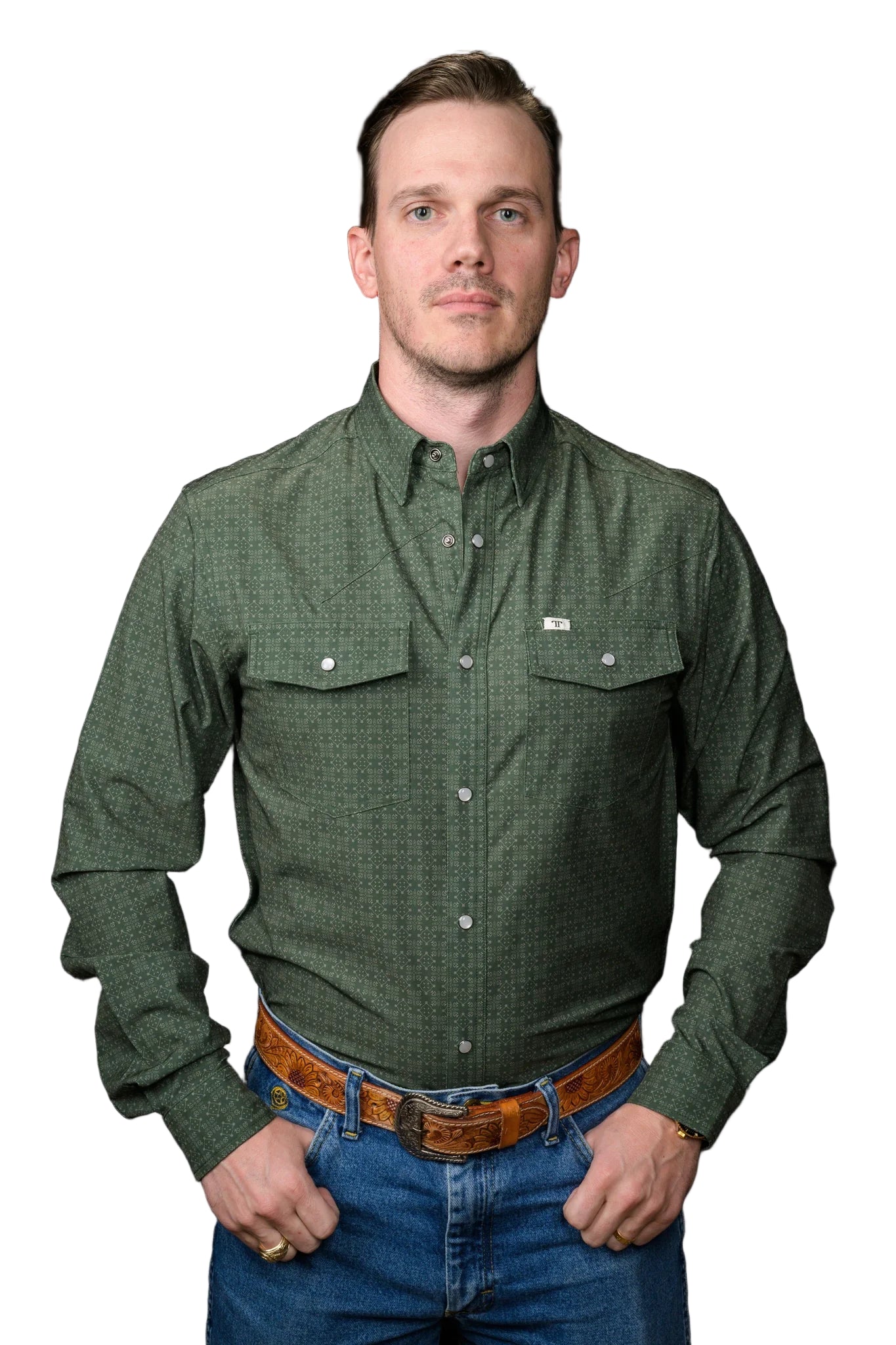Ferrell "Collin" Long Sleeve Men's Pearl Snap Shirt