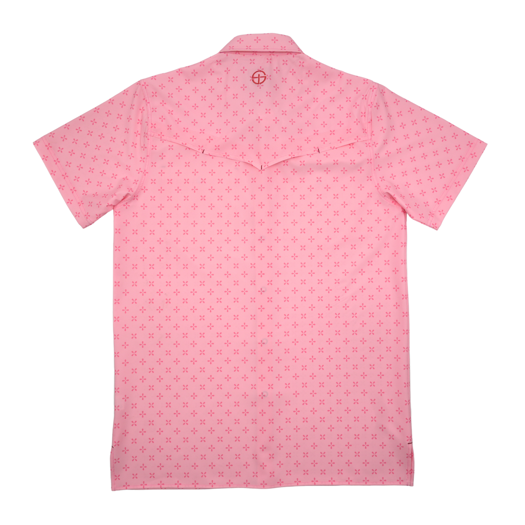 SanJac Pink Coahuila Short Sleeve Pearl Snap Men's Shirt