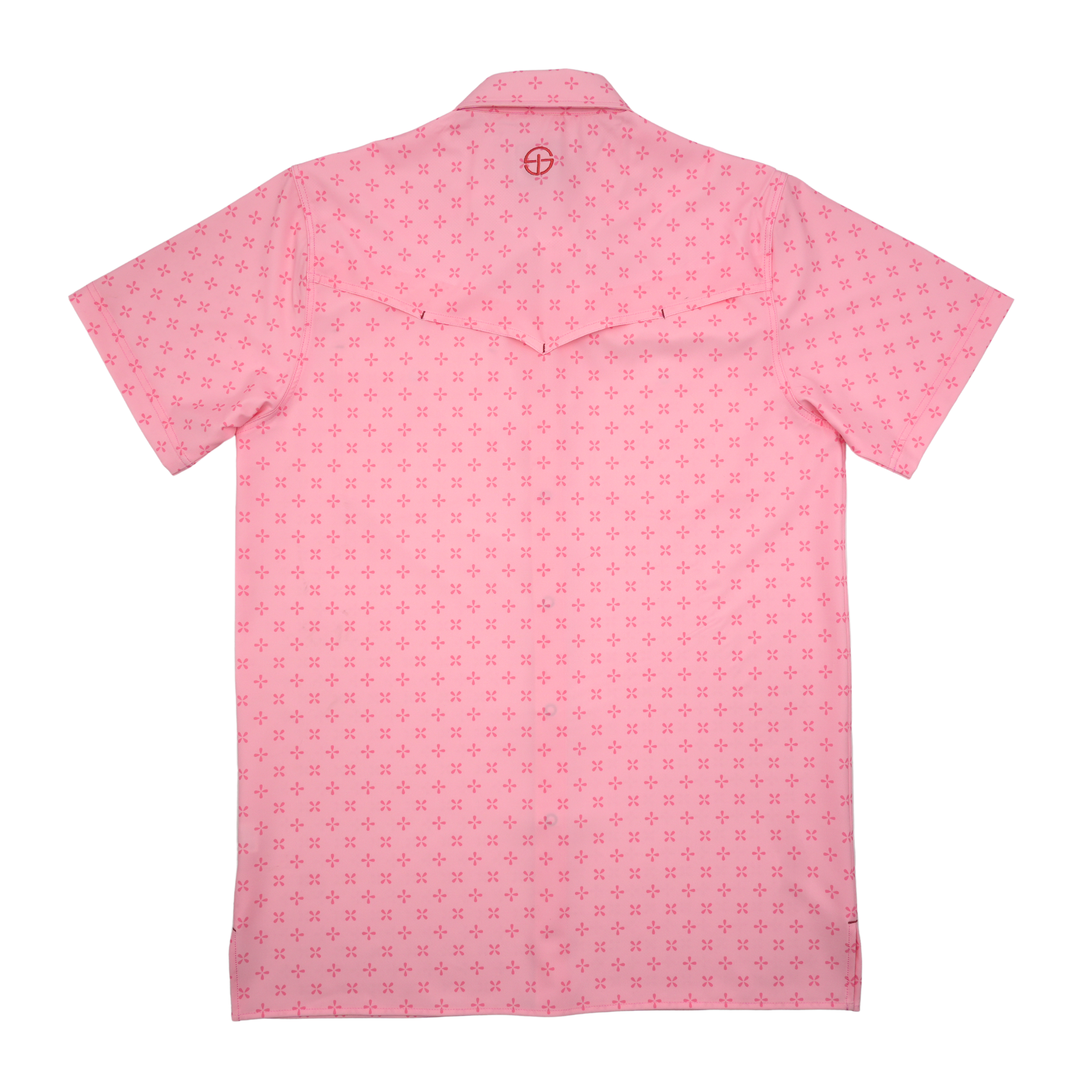 SanJac Pink Coahuila Short Sleeve Pearl Snap Men's Shirt