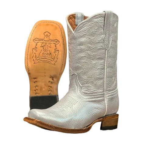 Tanner Mark Metallic Silver Children's Boot