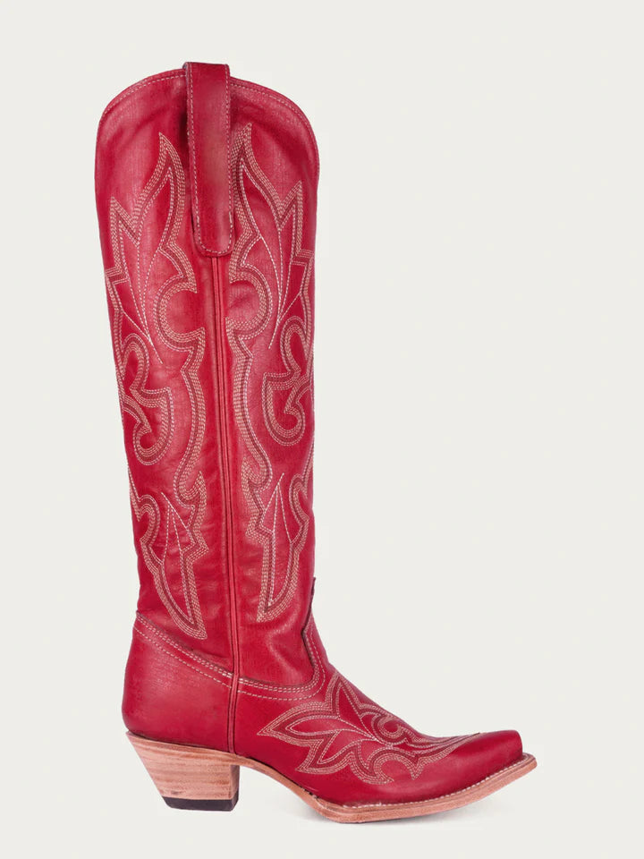 CORRAL WMNS SNIP TOE RED EMBROIDERED