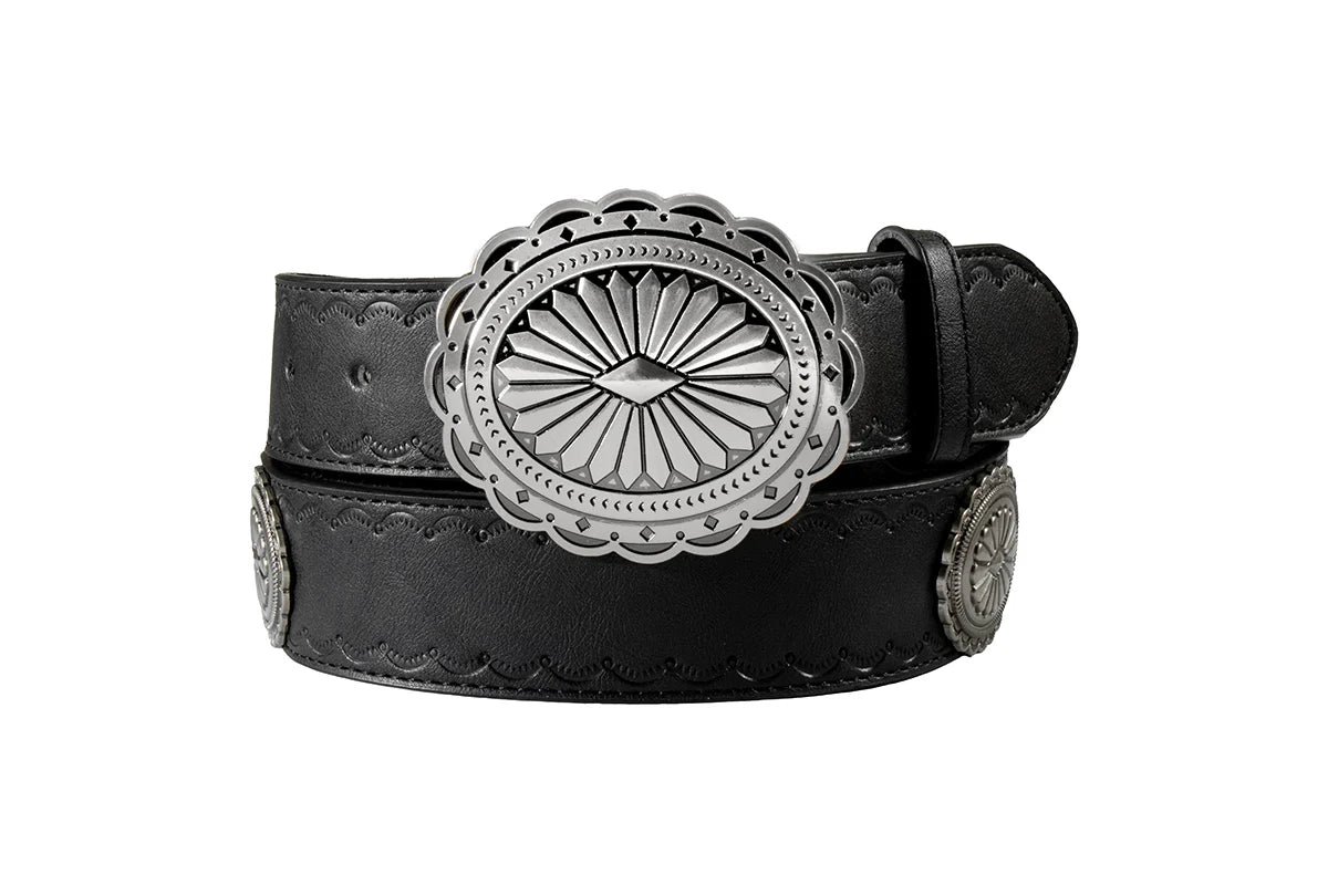 Angel Ranch Black Embossed Ladies' Belt