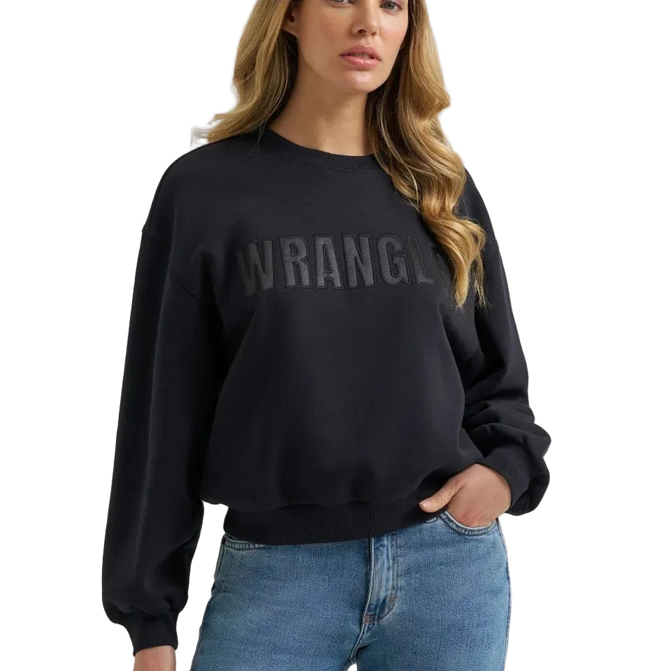 Wrangler Black Ladies' Crew Neck