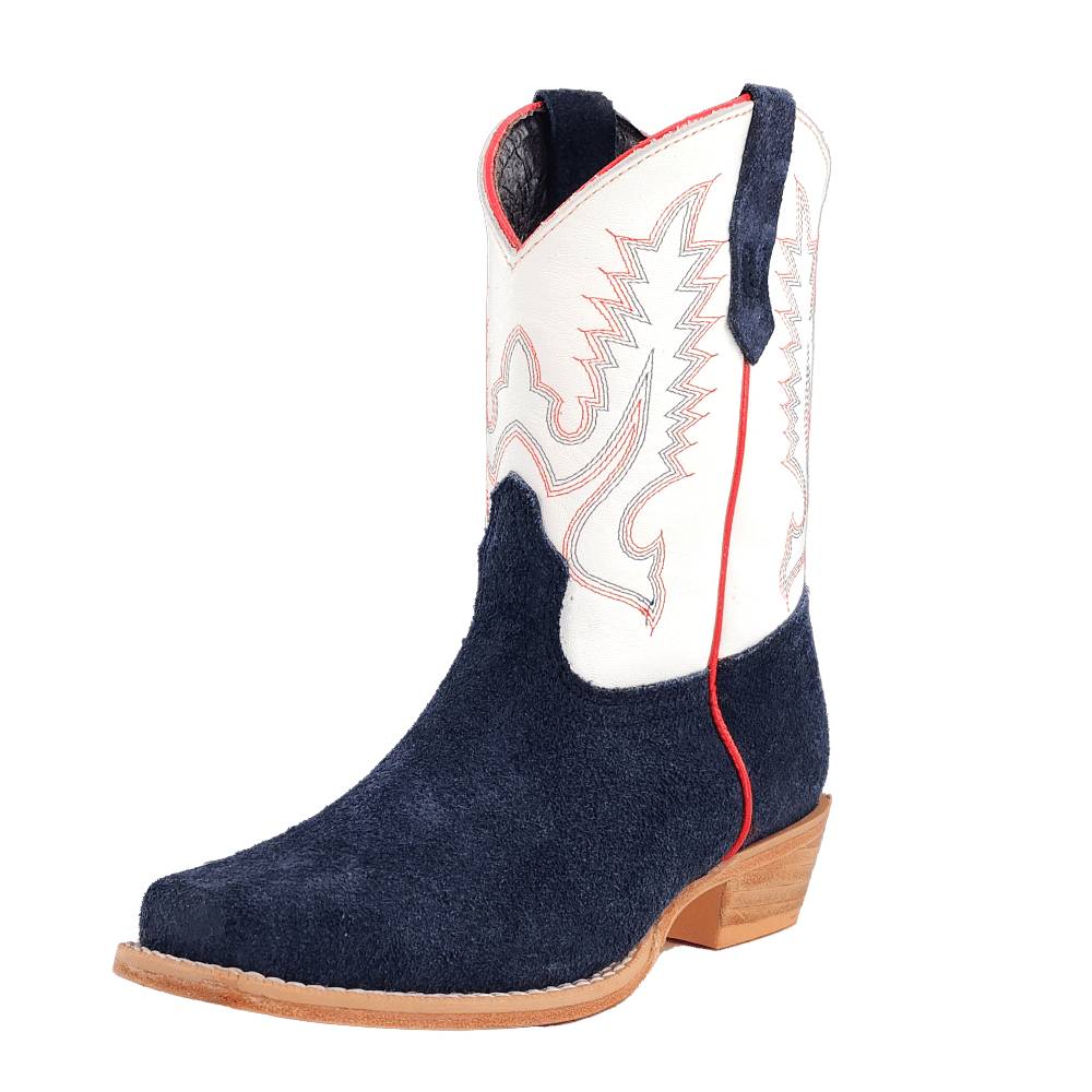 R WATSON KIDS BLUE ROUGH OUT BOOTS