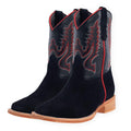 R WATSON KIDS BLACK ROUGH OUT BOOTS
