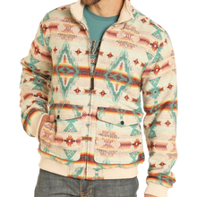 Load image into Gallery viewer, Rock &amp; Roll Cream Aztec Jacquard Bomber Jacket
