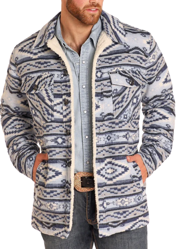 Rock & Roll Aztec Brushed Jacquard Shirt Jacket