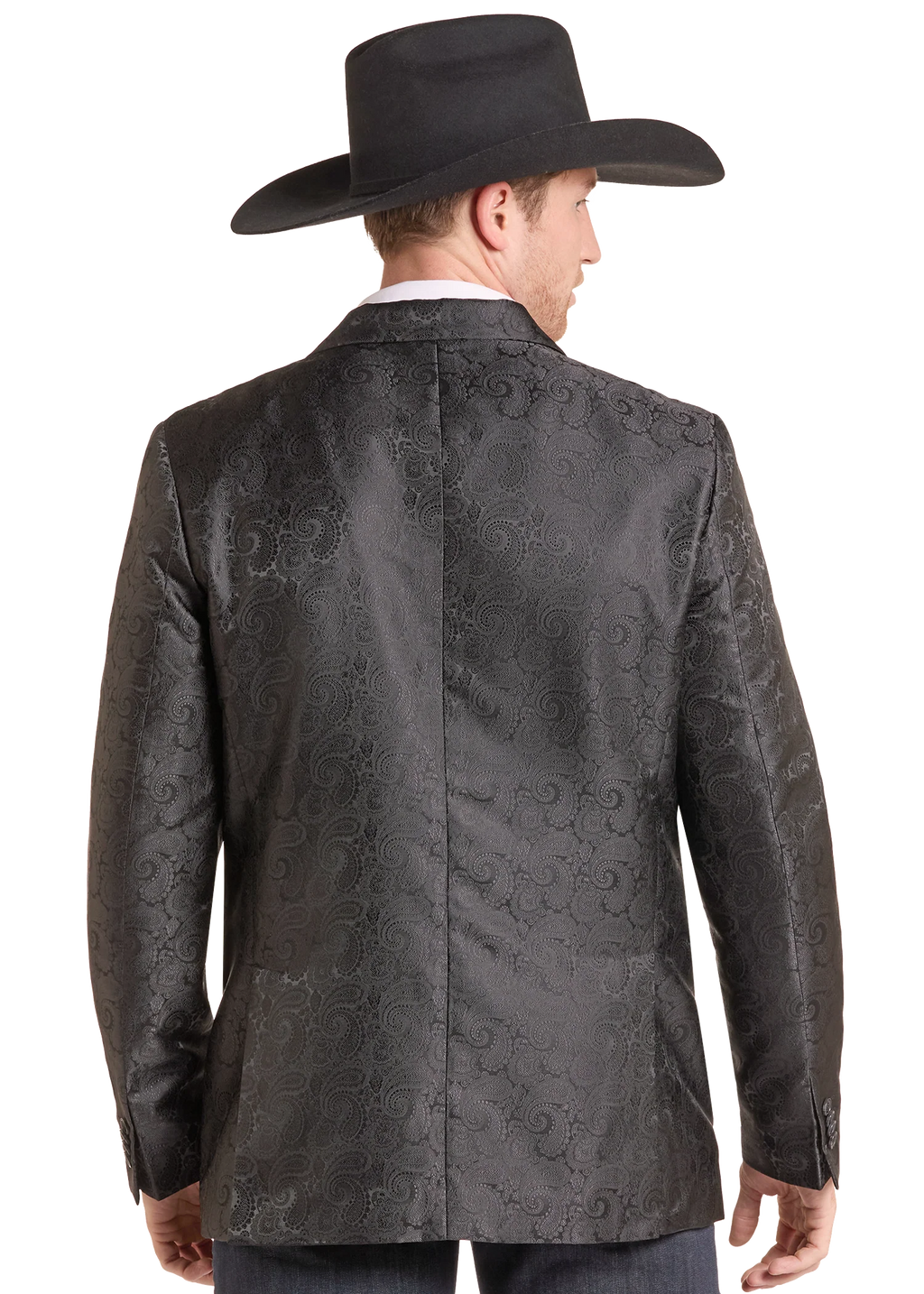 Rock and Roll Black Paisley Jacquard Men's Sport Coat