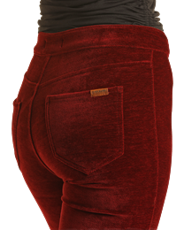 Rock & Roll Denim Women's Red Garnet Velvety Corduroy Flare Leg Jeans