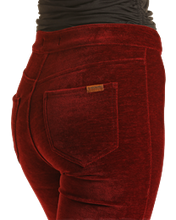 Load image into Gallery viewer, Rock &amp; Roll Denim Women&#39;s Red Garnet Velvety Corduroy Flare Leg Jeans
