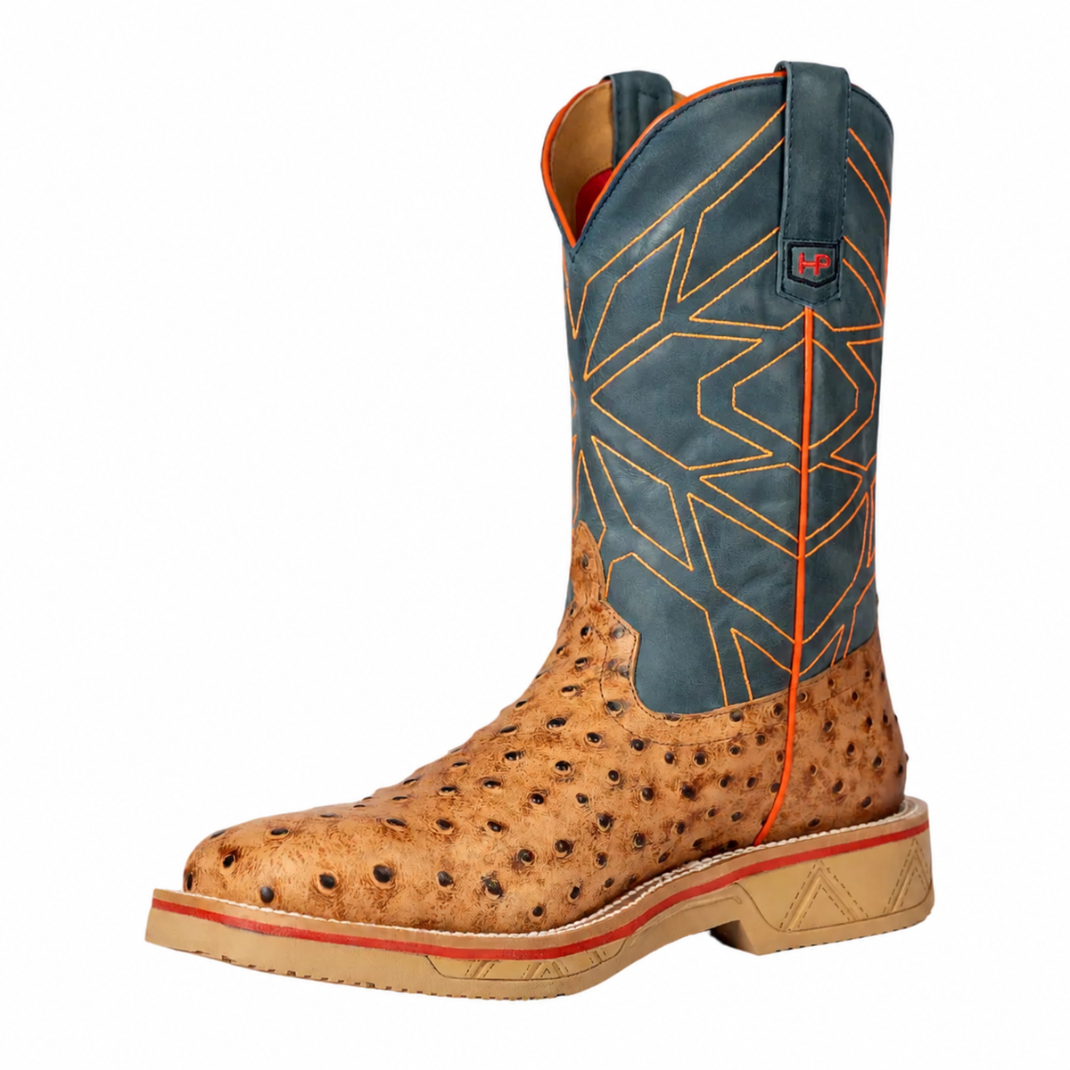 Horsepower Ostrich Print Steel Toe Men's Boot