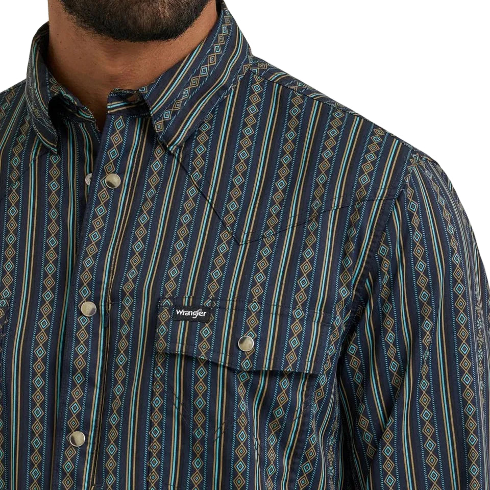 Wrangler Diamond Stripe Men's Button Down