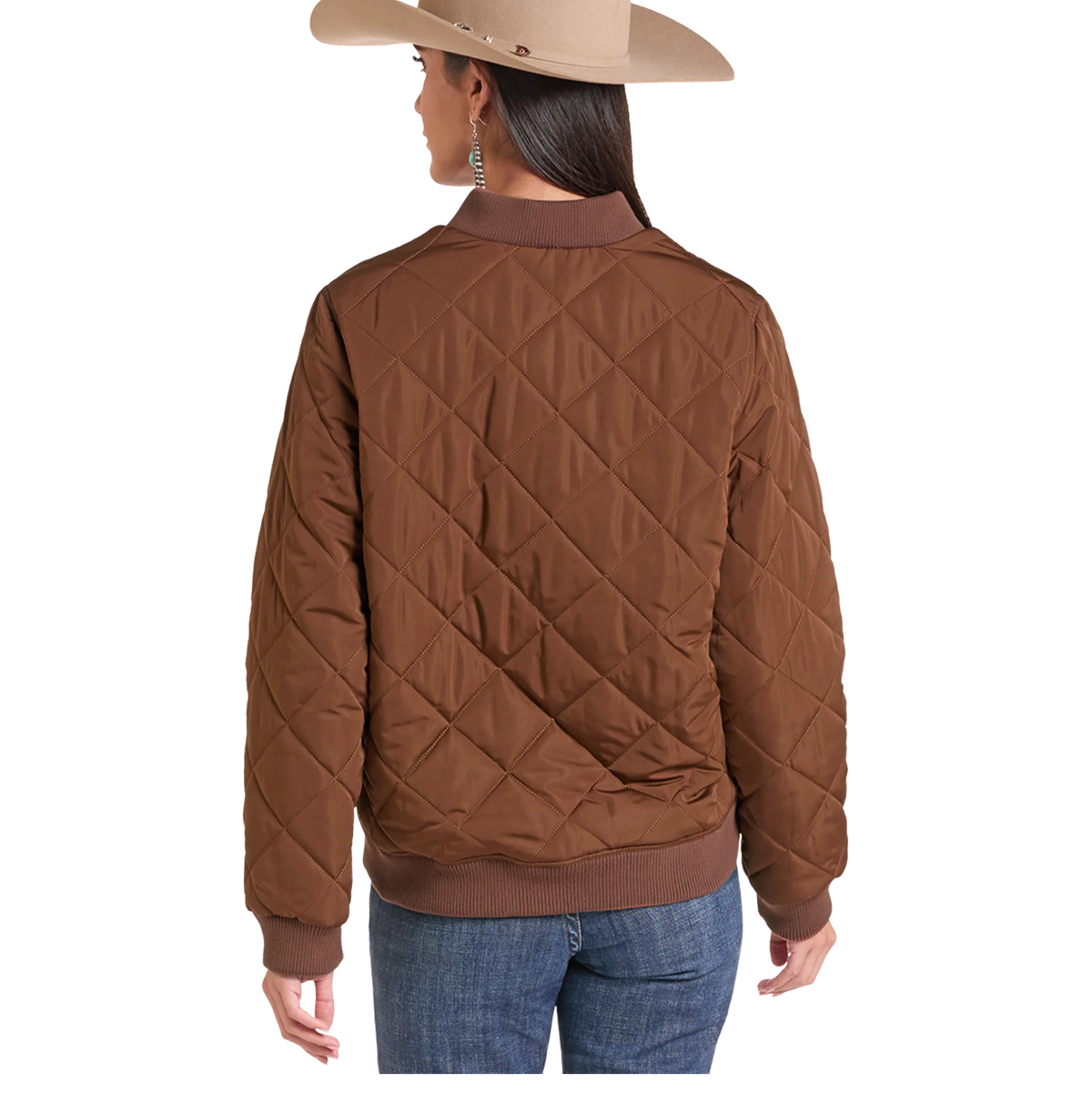 Panhandle Brown Quilted Bomber Ladies' Jacket