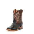 Tanner Mark Children's Black Ostrich Boot