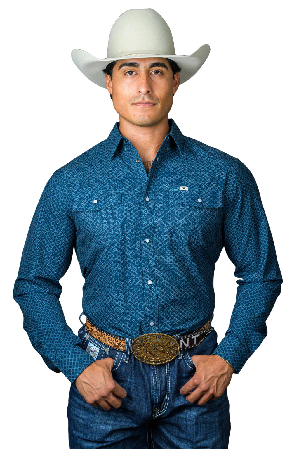 Ferrell "Frost" Long Sleeve Men's Pearl Snap Shirt